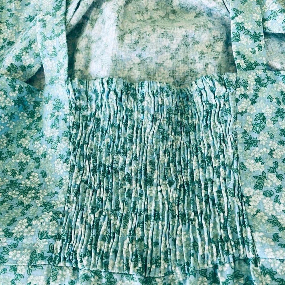 ZARA‎ Women's Wide Leg Jumpsuit Sz. M Ditsy Floral Wide Straps Pockets - Picture 8 of 8